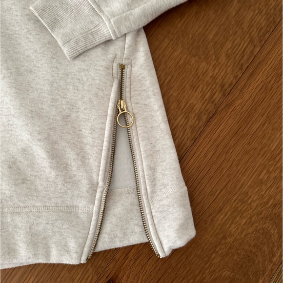 Athleta Cozy Karma Side Zip Plush Funnel Mock Neck Turtleneck Ribbed Sweatshirt - Picture 3 of 12